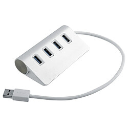 Wewoo Hub USB 3.0 argent Haute vitesse 5Gbps 4 Ports USB 3.0 Portable Aluminium USB Splitter, 2 To