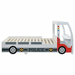 vidaXL Lit voiture de police avec bureau pour enfants 90 x 200 cm