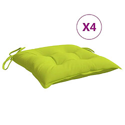 vidaXL Coussins de chaise lot de 6 vert brillant 40x40x7 cm