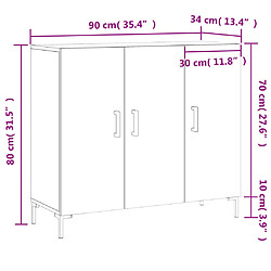 vidaXL Buffet noir 90x34x80 cm bois d'ingénierie pas cher