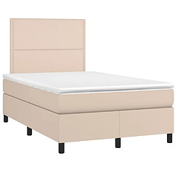 Maison Chic Lit adulte- Ensemble lit + matelas,Sommier à lattes de lit matelas cappuccino 120x190cm similicuir -GKD84476