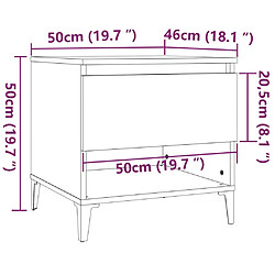 vidaXL Table d'appoint Noir 50x46x50 cm Bois d’ingénierie pas cher