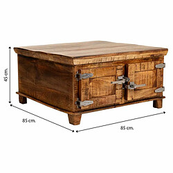 Table Basse Alexandra House Living Marron Bois 85 x 45 x 85 cm pas cher