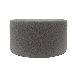 Mobili Rebecca Pouf Pouffe Plat Tissu Rond Gris Maison Vintage 25x45x45 