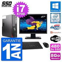 PC Fujitsu D556 DT Ecran 27" Intel i7-6700 RAM 8Go SSD 480Go Windows 10 Wifi - Occasion