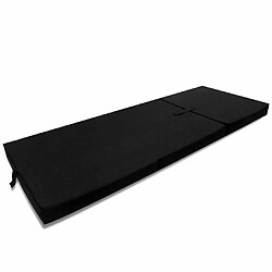 vidaXL Matelas en mousse pliable en 3 sections 190 x 70 x 9 cm Noir