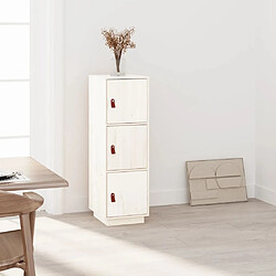 Maison Chic Buffet,Meuble de Rangement,commode pour salon,Cuisine Blanc 34x40x108,5 cm Bois massif de pin -MN98426