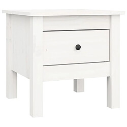 vidaXL Table d'appoint Blanc 40x40x39 cm Bois massif de pin