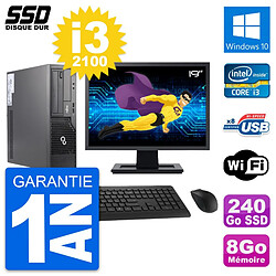 PC Fujitsu E500 E85+ DT Ecran 19" i3-2100 RAM 8Go SSD 240Go Windows 10 Wifi · Occasion 