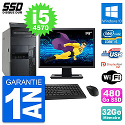 PC Tour Lenovo M93p Ecran 19" Intel i5-4570 RAM 32Go SSD 480Go Windows 10 Wifi · Occasion 