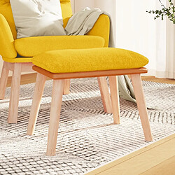 Maison Chic Repose-pied,Tabouret confortable Jaune moutarde 45x29,5x35 cm Tissu et similicuir -MN79960