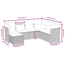 Avis Maison Chic Salon de jardin avec coussins 7 pcs, Ensemble Tables et chaises de jardin, gris résine tressée -GKD494954