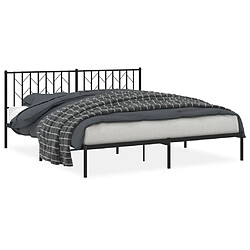 Maison Chic Cadre/structure de lit métal et tête de lit pour adulte - Lit Moderne Chambre noir 183x213 cm -MN95432