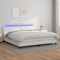 vidaXL Sommier à lattes de lit avec matelas et LED Blanc 200x200 cm