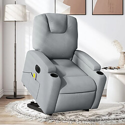 Maison Chic Fauteuil Relax pour salon, Fauteuil inclinable de massage électrique Gris clair Tissu -GKD65606