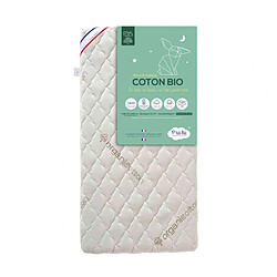 P'tit Lit Matelas bébé sans traitement déhoussable coton bio 60x120 Matelas déhoussable coton Bio, 12cm