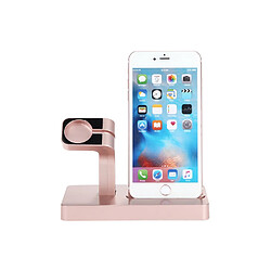 Eko Socle de Chargement 2 en 1 pour Apple Watch et iPhone Durable avec Port USB Rose