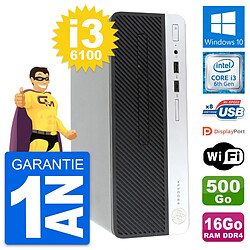 PC HP ProDesk 400 G4 SFF Intel i3-6100 RAM 16Go Disque Dur 500Go Windows 10 Wifi · Occasion 