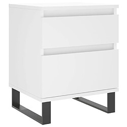 Acheter vidaXL Tables de chevet 2 pcs blanc 40x35x50 cm bois d’ingénierie