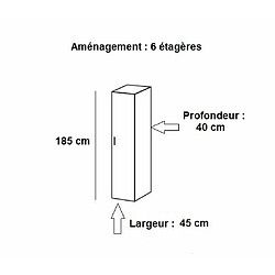 Inside 75 Colonne de rangement LUND 1 porte blanc mat 45 x 40 cm profondeur