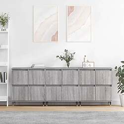 Maison Chic Ensemble de 3 Buffets,commode,console pour rangement Sonoma gris Bois d'ingénierie -MN28329