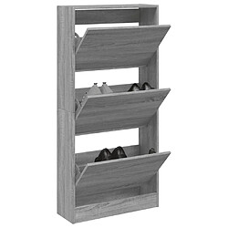 Maison Chic Armoire à chaussures | Meuble de rangement à chaussures Meuble d'Entrée sonoma gris 60x21x125,5 cm bois ingénierie -MN76880