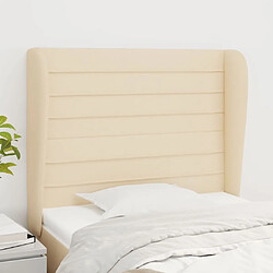 Maison Chic Tête de lit scandinave avec oreilles,meuble de chambre Crème 83x23x118/128 cm Tissu -MN31292