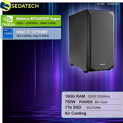 Sedatech PC Gamer Silent Silent • Intel i7-13700KF • RTX4070Ti Super • 16Go DDR5 • 1To SSD M.2 • sans OS