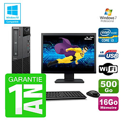 PC Lenovo M91p SFF Intel I3-2120 16Go Disque 500Go Graveur Wifi W7 Ecran 22" · Occasion 