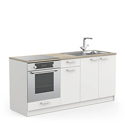 Avis Dansmamaison Ensemble meubles pour cuisine 180 cm Blanc/Chêne - MATBA