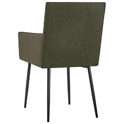 Decoshop26 Lot de 2 chaises de salle à manger cuisine avec accoudoirs design moderne tissu marron CDS020142 pas cher