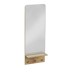 GEESE HOME 7412-Miroir vertical et porte manteau en bois naturel