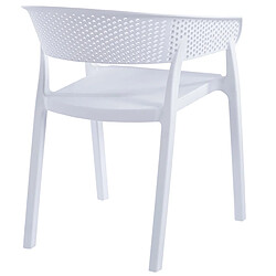 Pegane Lot de 4 fauteuils en polypropylène coloris blanc - Longueur 54 x profondeur 50,5 x hauteur 73,50 cm