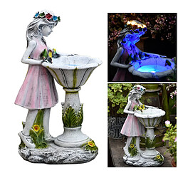 Résine Jardin Statue Art Décorations Extérieures, Solaire Fille Sculpture LED Lumière Collectibles Sculpture, pelouse à l'extérieur Patio Cour Porche, pas cher