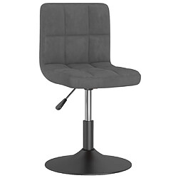 vidaXL Tabouret de bar pivotant Gris foncé Velours