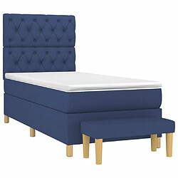 Avis Maison Chic Lit Adulte - Lit simple Lit à sommier tapissier avec matelas moelleux - Meuble de Chambre - Bleu 80x200 cm Tissu -MN79616