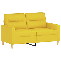 Avis vidaXL Ensemble de canapés 3 pcs avec coussins jaune clair tissu