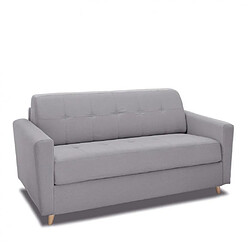 Inside 75 Canapé convertible express 160 TREVISE sommier lattes matelas 20 cm Twist gris clair 