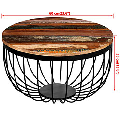 vidaXL Table basse Bois de récupération massif pas cher