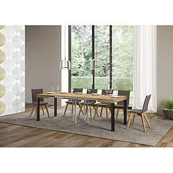 Avis Itamoby Table Extensible Everyday 90x90/246 cm. Chêne Nature cadre Anthracite