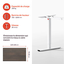 ELEVA Bureau assis debout blanc Cadre Bureau Réglable en Hauteur