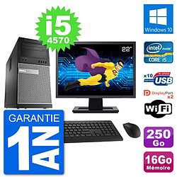 PC Tour Dell 9020 Ecran 22" Intel i5-4570 RAM 16Go Disque 250Go Windows 10 Wifi · Occasion 