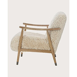 Acheter UNIQKA Lina - Fauteuil en bois massif et véritable peau de mouton