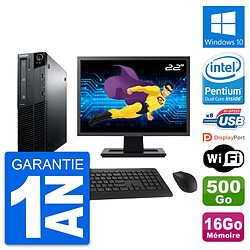 PC Lenovo M81 SFF Ecran 22" Intel G630 RAM 16Go Disque Dur 500Go Windows 10 Wifi - Occasion