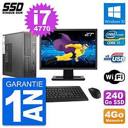 PC Fujitsu E520 DT Ecran 27" Intel i7-4770 RAM 4Go SSD 240Go Windows 10 Wifi - Occasion