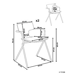 Avis Beliani Chaise de salle à manger Set de 2 Noir blanc MANSON