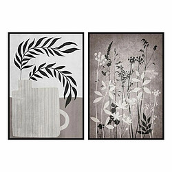 Cadre DKD Home Decor Moderne Feuille d'une plante (53 x 4,5 x 73 cm) (2 Unités) 