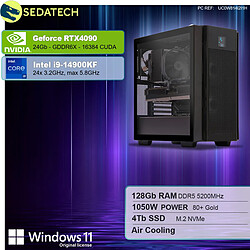 Sedatech Workstation Pro ATX • Intel i9-14900KF • RTX4090 • 128Go DDR5 • 4To SSD M.2 • Windows 11