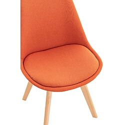 Decoshop26 Lot de 4 chaises de salle à manger cuisine bureau style scandinave en tissu orange pieds en bois 10_0000366 pas cher