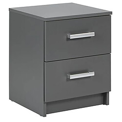 Pegane Commode 2 tiroirs coloris gris graphite - Longueur 41,2 x Hauteur 50,8 x Profondeur 40 cm 